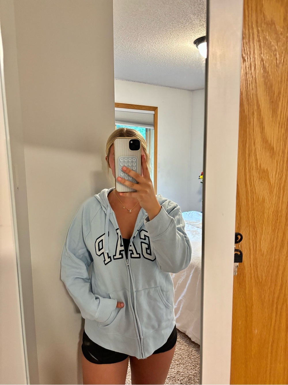 GAP Pale Blue Full-Zip Hoodie with Logo